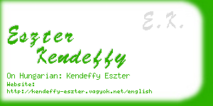 eszter kendeffy business card